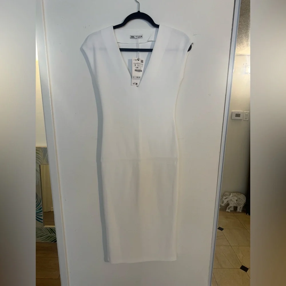 White midi dress